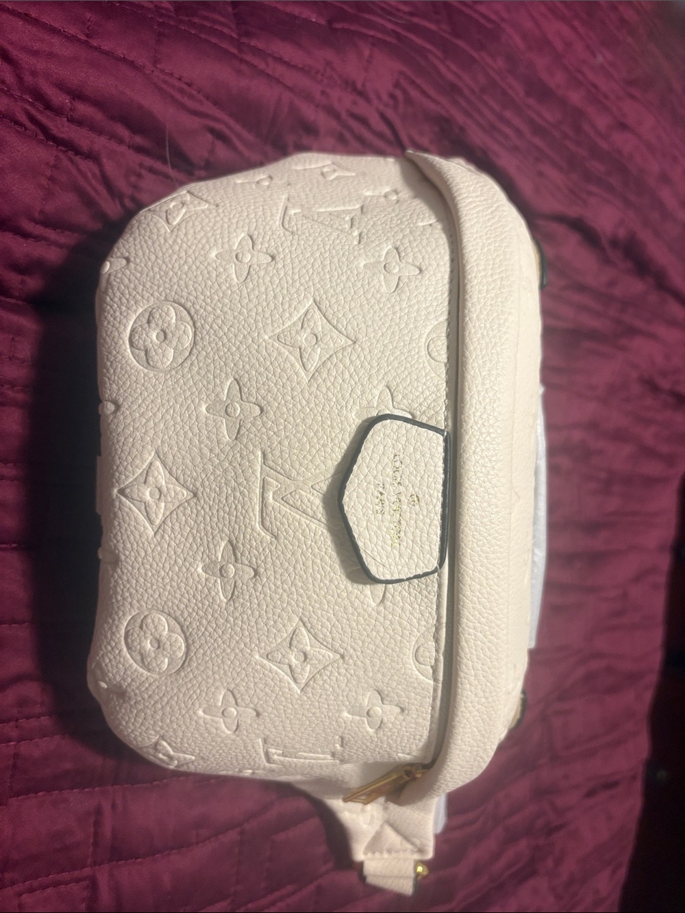 White Embossed Monogram Crossbody Bag - Luxury Style
